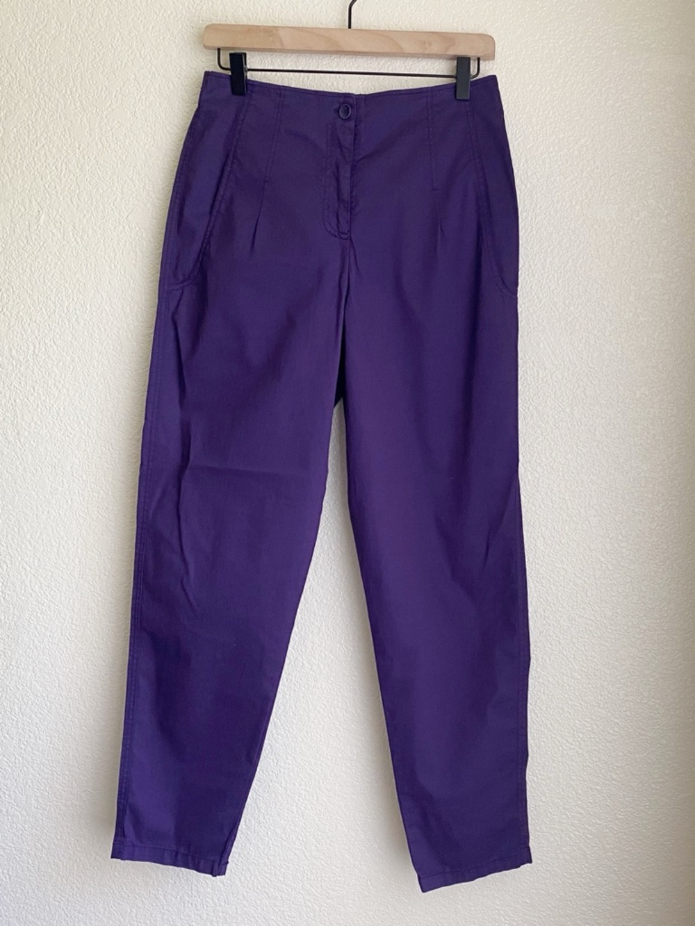 Oska Purple Pleated Front Straight Leg Pant